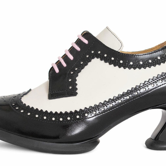 John Fleuvog SOLE TALK DR. GUNTER BROGUED LACE-UP HEELS size 8.5, Like NEW - Picture 15 of 15